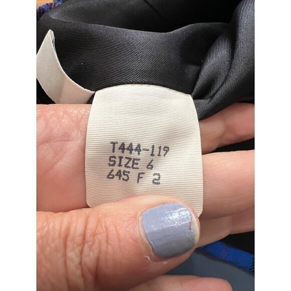 Vintage Pendleton Womens Blue Plaid Blazer Sz 6 Virgin Wool Velvet USA - Picture 6 of 13